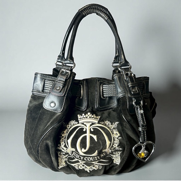 Juicy Couture Handbags - Juicy Couture Y2K Black Scottie Velour Freestyle Bag